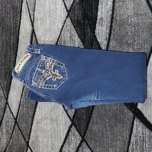 ROCK REVIVAL NICCI EMBROIDERED STUDDED RHINESTONES MID-RISE SKINNY DENIM…